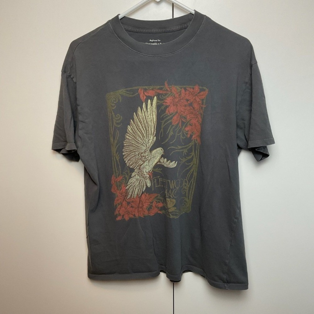 Abercrombie & Fitch Women Fleetwood Mac Boyfriend T Charcoal S Concert Rock Band